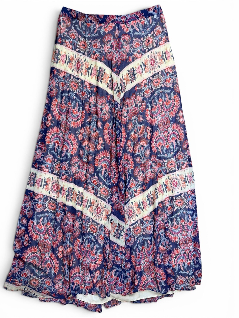 Like Mynded Boho Print Maxi Skirt | Lined | Size M